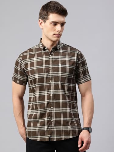 Image of Majestic Man Slim Fit Short Sleeve Checked Pure Cotton Casual Shirt