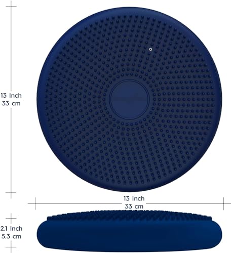 Image of Bouncyband - Wiggle Seat - 10 Pack - Blue, 13 inch D - Large Sensory Cushion for Kids Ages 6-18+ - Promotes Active Learning, Improves Student Productivity, Includes Easy-Inflation Pump