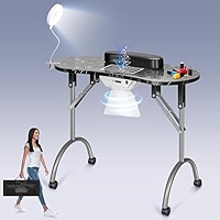 ハムちゃん様　ネイルテーブル　コンセント付き Amazon.com: VIVOHOME Portable Manicure Nail Table on Wheels