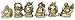 Amlong Crystal Laughing Buddha Figurine 2 inch Statue, 6 Piece Set, Gold