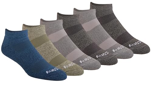 Image of Saucony Men's RunDry Mesh Ventilating Comfort Fit Performance No-Show Socks, Available in M-XXL (6, 12, 18 Pairs)
