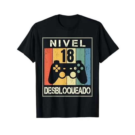 Nivel 18 Desbloqueado Gamer 18 Años 2004 Divertido Chico Camiseta