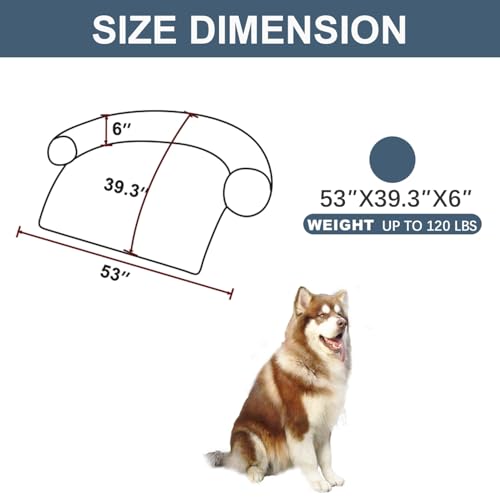 Image of Calming Dogs /Cats Bed Mats, Dog Pad Washable Removable Couch Cover, Plush Long Fur Mat for Pets, Waterproof Lining, Perfect for Small, Medium and Large Dogs and Cats (Navy Blue, 53 inchx39 inch)