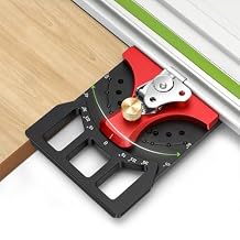 Feikeer Adjustable Track Saw Square, 60 to 60 Quick Positive Angle Stop, Track Saw Rail Square Compatible with Festool/Milwaukee/Makita Track Saw Accessories, for Miter Cutting,