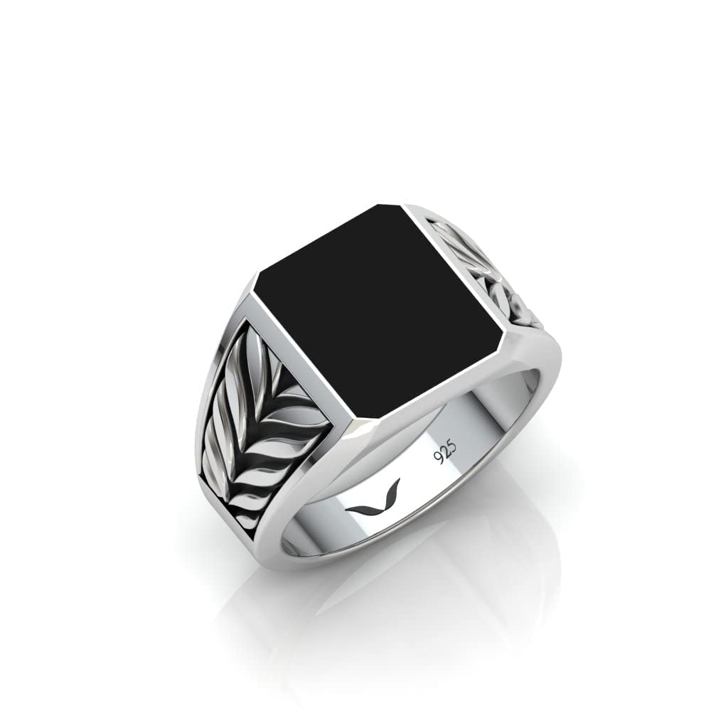 Vitra jewellery Natural Black Onyx Gemstone Ring, Balerion Ring Pure silver 925 silver for Men/Boys from (US 9.25) (B0BW5X69CH) Amazon Price History, Amazon Price Tracker