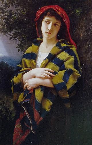 Poster Bouguereau Jeune fille et enfant salon déco 60x90cm