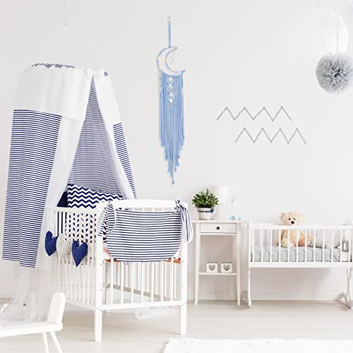 image for ANROYE Boho Macrame Woven Wall Hanging, Crochet Crescent Moon Star Dre