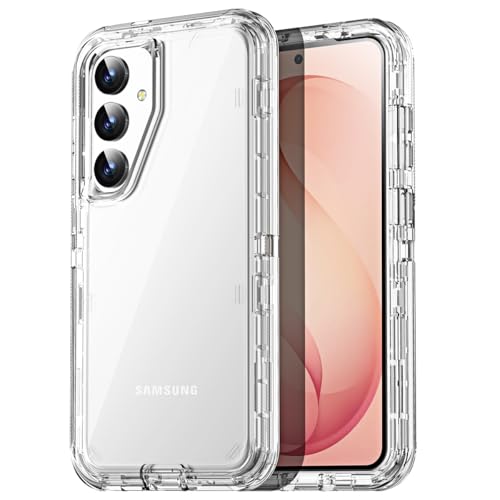 AICase for Samsung Galaxy S26 Case Clear 3 in 1 Heavy Duty Drop Protection Full Body Rugged Shockproof/Dust Proof 3-Layer Military Protective Tough Durable Cover for Samsung Galaxy S26 6.3_Clear
