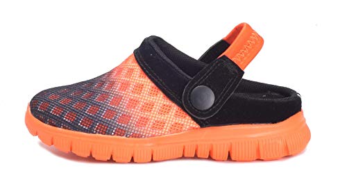 Kvbabby Kids Clogs Slippers Sandals Girls' Boys' Garden Mesh Slipper Summer Beach Pool Slippers Clogs & Mules Non-Slip,Black-Orange,3.5 Us Big Kid = Lable 35 #TOP1