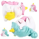 ifundom 4個チュア ユニコーン オーナメント 手描き レジン製 小型 かわいい動物 飾り 園やテラリウム用のフェアリー装飾