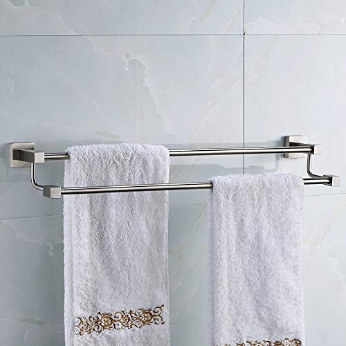 Toallero de acero inoxidable 304 con base cuadrada cepillada para estante de baño 3