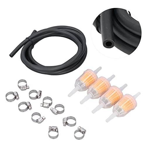 Clipe de mangueira ajustável, tubo de gás plástico 2m 15 peças 0.2in ID 0.35in OD filtro de combustí