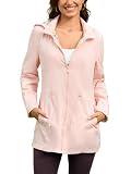MODERN BUBBLE Women's Rain Jacket Long Lightweight Hooded Windbreaker Raincoat Outdoor Waterproof Trench Coats Travel Jacket