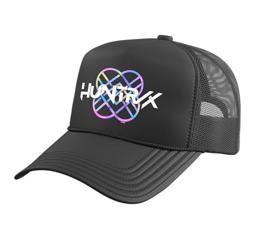 Kpop Demon Hunters Band Logo Officially Licensed Trucker Hat with Adjustable Mesh Back Black
