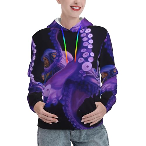 Sweat à capuche pieuvre violet pour vos moments de détente cet automne