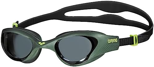 arena Unisex Training rekreacyjne okulary do pływania The One (ochrona przed promieniowaniem UV, powłoka zapobiegająca zaparowaniu, twarde szkiełki), czarne (Smoke-Grey-Black (545), jeden rozmiar
