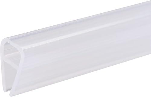 METALLIXITY Tira de sellado de puerta de vidrio (78.74 pulgadas), riel de goteo (516 pulgadas) apta para vidrio (14 de pulgada), tipo U, barrido de