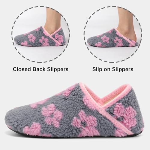 Fires Womens Mens Slippers with Rubber Sole Soft-Lightweight House Slipper Socks Around House Shoes Non Slip Indoor/Outdoor4