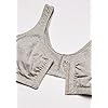 Fruit of the Loom Women's Front Close Builtup Sports Bra, Heather Grey/White 2-Pack, 36