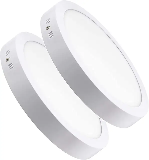 Pack de 2 Downlight LED Panel Superficie Redondo 6W, 4000K Blanco Neutro