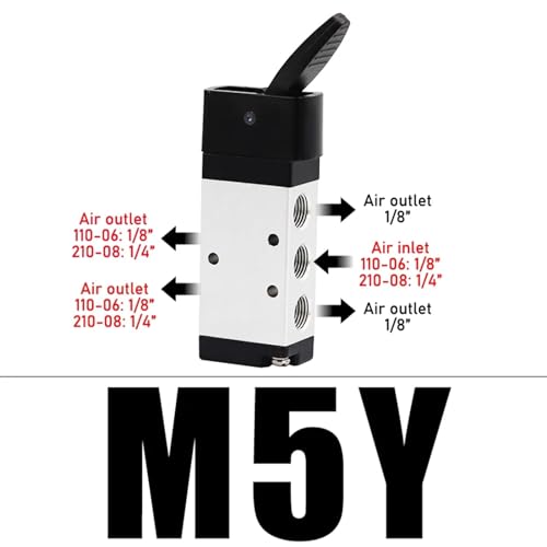 Válvula mecánica M5B210-08 con interruptor manual para control neumático industrial 3