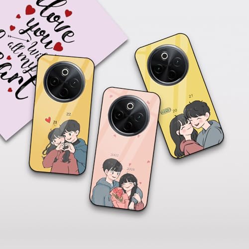 Image of COLORflow Back Cover Compatible with Vivo T4 5G / Y300 Pro 5G / iQOO Z10 5G | Love Connection Couple Customized | Shockproof TPU Bumper with Camera Protection Back Cover