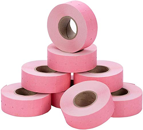 Perco 1 Line Pink Labels - 1 Sleeve, 8,000 Blank Pricing Labels For Perco 1 Line Price And Date Guns #TOP5