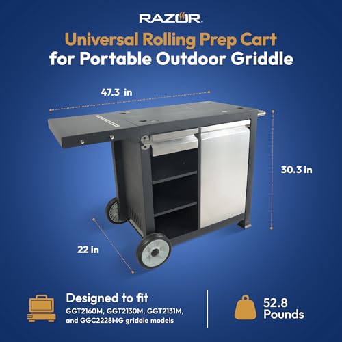 image for Razor GGC2228MC Universal Rolling Prep Cart with Shelves and Storage D