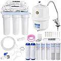 Yescom Water Filter 5 Stage Reverse Osmosis Water Filtration System Under Sink WQA Certified 100 GPD Plus 8 Filters Replacement for House