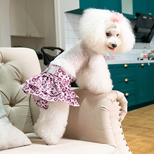 Image of CuteBone Female Dog Diapers with Skirts 3 Pack Reusable Puppy Dresses Pants for Heat Cycle Period QBD07M