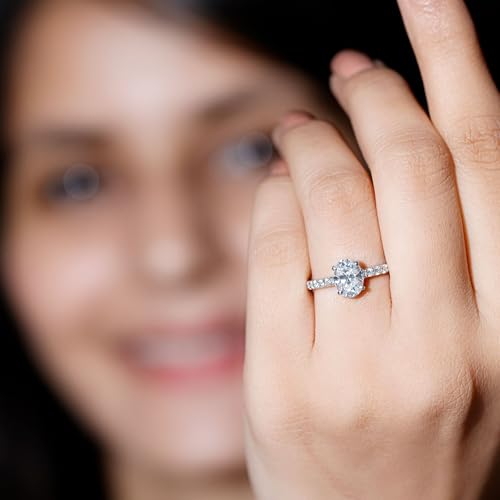 Certified Lab Grown Diamond 6X8mm Oval Engagement Ring, Ef-Vs Quality, Diamond 1 Carat Ring - Ready to Gift4