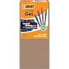 BIC Cristal Gel Pens Medium Point 0.7 mm Ultra Smooth Long Lasting Writing, Assorted Color Gel Pens, 12-Count