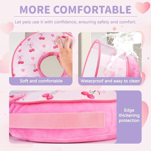 Image of Inflatable Recovery Dog Cone Collar for Large Medium Dogs After Surgery, Soft Dog Donut Collar Adjustable Recovery Bone for Pets, Prevent from Biting & Scratching (Pink, XL)