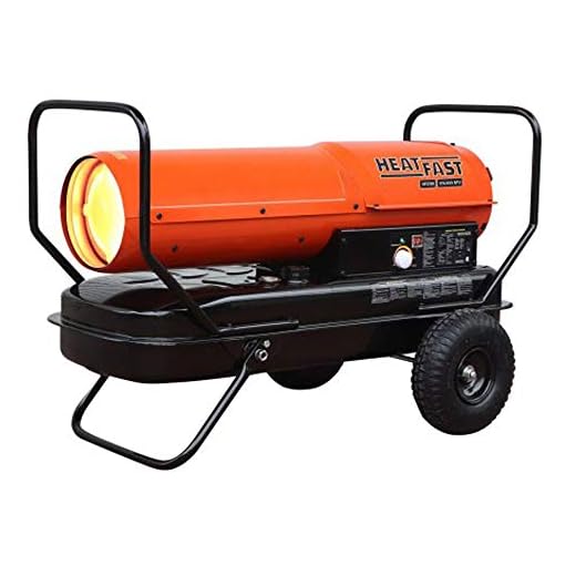 HeatFast HF215K Portable Home, Jobsite, Construction Site Forced Air Kerosene/Diesel Salamander Torpedo Space Heater with Thermostat Temperature Control, 215,000 BTU, orange