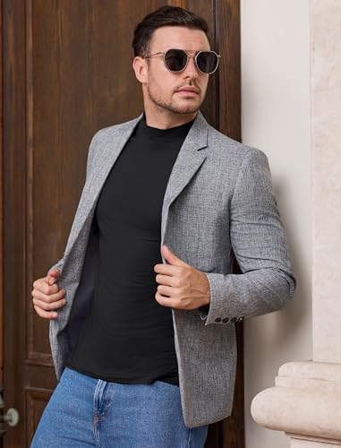 Vssjavun Men's Mock Turtleneck T Shirt Short Sleeve Soft Casual Pullover Top Slim fit Solid Basic Undershirts3