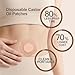 Castor Oil Belly Button Patch: Colorfarm 50Pcs Castor Oil Pack Wraps Organic Cotton Disposable Portable Self-Adhesive Patch - Leak-Proof Breathable Belly Wrap (White)