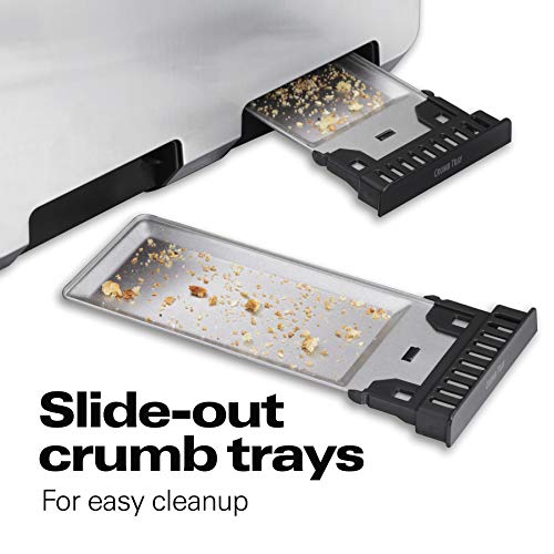 Hamilton Beach 4 Slice Toaster With Extra-Wide Slots, Bagel Setting, Toast Boost, Slide-Out Crumb Tray, Auto-Shutoff & Cancel Button, Digital With Defrost Function, Stainless Steel (24796) #TOP5