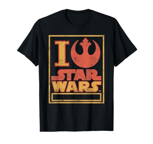 T-shirt Star Wars Rebel Alliance Love en coton noir pour fan de la saga