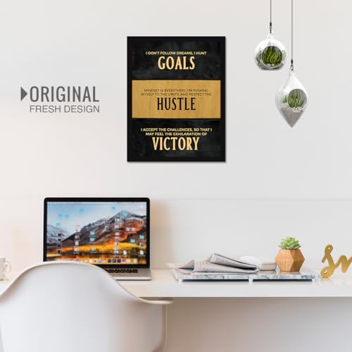 Image of Chaka Chaundh - Goals Quotes Poster Frame - Hustle wall framed poster - Motivational Quotes Victory frames for Office, Home, Student - (11 X 14 Inches)