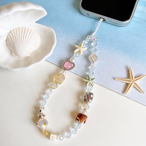 Image of Beaded Camera Wrist Strap Cute Digital Camera Charm Lanyard, Phone Wristlet Charms, Beaded Camera Chain for Bag