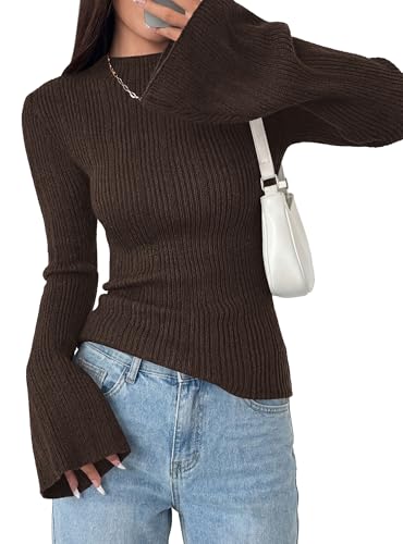 Dark Brown Mock Neck Sweater