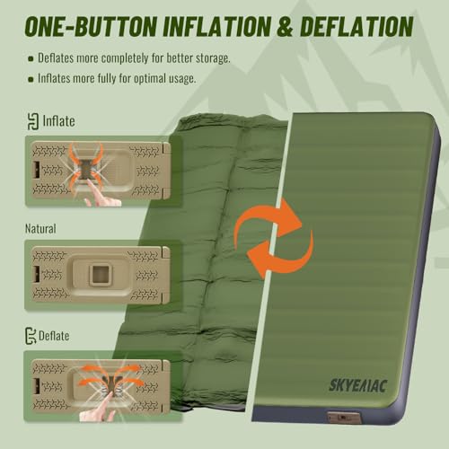SKYEMAC Self-Inflating Memory Foam Sleeping Pad - Single Pad, Built-in Pump, R-Value 13, 78''x29''x4'', Fast Inflation & Deflation, 4-Season Camping Mattress for Outdoor Adventures by SKYEMAC - Image 3