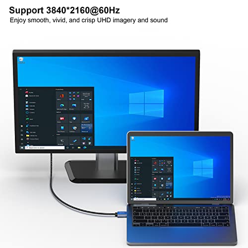 Benfei Displayport To Displayport 6 Feet Cable, Dp To Dp Male To Male Cable Gold-Plated Cord, Nylon Braided, Supports 8K@30Hz, 4K@60Hz, 2K@144Hz Compatible For Lenovo, Dell, Hp, Asus And More #TOP4