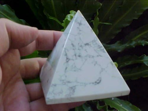 A7701 Gemqz Howlite Carved Pyramid Large Africa !!!