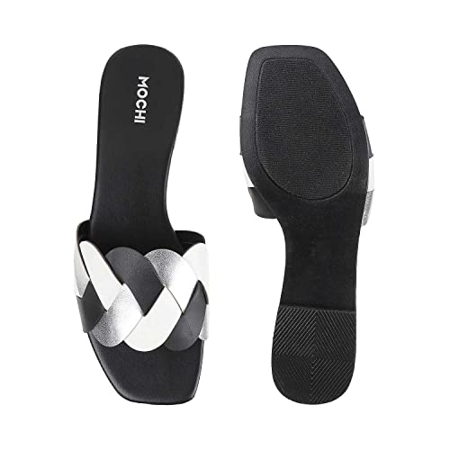 Image of Mochi Women's Faux Leather Pattern Detail Fashion Sandals