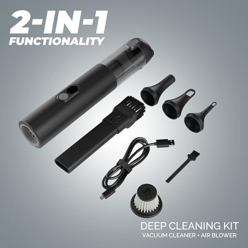 Image of 4-in-1 Cordless Vacuum Cleaner for Car | 2X Powerful Suction | Dual Mode Battery 6000mAh & 12V DC Car Port I Wireless & Handheld | Compact & Lightweight for Travel & Home Use(V4)