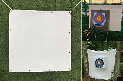 SHARROW アーチェリーターゲットバックストップ 頑丈な強化アーチェリークロス 白いアーチェリーバックストップ アーチェリー バックストップネット 高耐久 アーチェリー アクセサリー (1.5X3.35m, 厚さ-2mm)