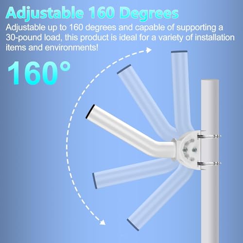 Image of Universal Wireless Bridge Mount | Pole & Wall-Mounted Antenna Mast for Outdoor Antennas, Starlink Extender, Weather Stations & WiFi Extenders | 1.36'' Diameter x 11'' Length (White-1Pack)