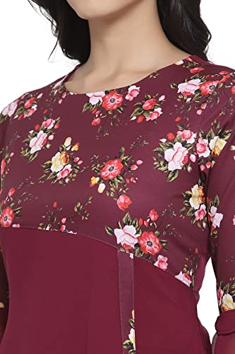 Image of Crepe Regular Kurta (Women Wine L)
