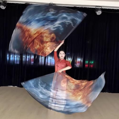 Banderas de danza del vientre con varilla ajustable para presentaciones 4